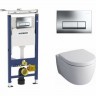 Комплект GEBERIT DUOFIX UP100 458.125.21.1 с подвесным унитазом Geberit ICON RIMFREE 204060000 с сиденьем микролифт 574130000 458.125.21.113