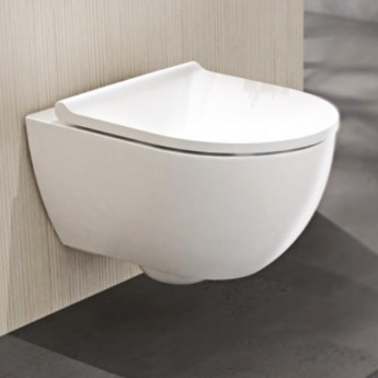 Комплект подвесного унитаза GEBERIT ACANTO 502.718.00.1 вертикальный смыв закрытая форма TurboFlush с сиденьем с крышкой для унитаза