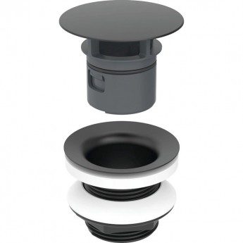 Сливной клапан GEBERIT 152.080.14.1 со свободным стоком, L=8 см, черный матовый