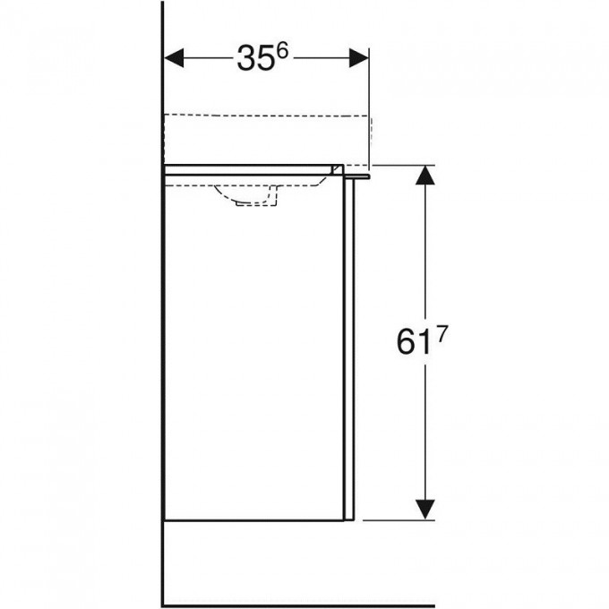 Geberit smyle square тумба с раковиной